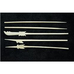 Lot of 5 Bone Pins, Mexico