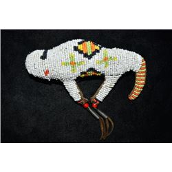 Native American Indian Beaded Buffalo Fetish with Slit