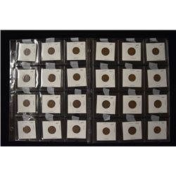 2 Sheets with 24 Nice 1897-1907 Indian Head Pennies,
