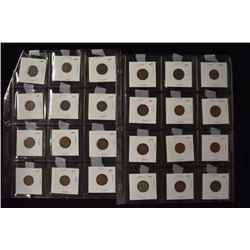 2 Sheets with 24 Nice 1881-1907 Indian Head Pennies,