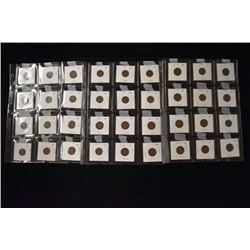 3 Sheets with 24 Nice 1892-1907 Indian Head Pennies,