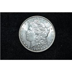High Grade 1887 Morgan Silver Dollar, Grade from Photos