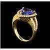 Image 4 : 14KT Yellow Gold 5.03 ctw Tanzanite and Diamond Ring