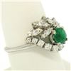 Image 7 : 14K White Gold 1.64 ctw F VS1 Prong Set Rich Green Emerald & Diamond Eye Shape C