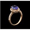 Image 3 : 2.07 ctw Tanzanite and Diamond Ring - 14KT Rose Gold