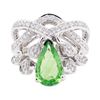 Image 2 : 2.23 Tsavorite and Diamond Ring - 14KT White Gold