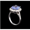 Image 4 : 5.04 ctw Tanzanite and Diamond Ring - 14KT White Gold