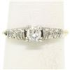 Image 2 : 14K Two Tone Gold .40 ctw European Cut Diamond Solitaire Engagement Ring