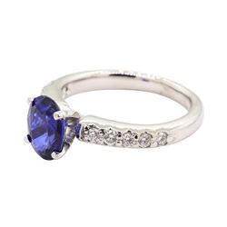 1.41 ctw Sapphire and Diamond Ring - 14KT White Gold