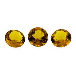 13.21 ctw.Natural Round Cut Citrine Quartz Parcel of Three