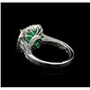 Image 3 : 14KT Two-Tone Gold 3.85 ctw Emerald and Diamond Ring