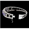 Image 4 : 5.03 ctw Tanzanite and Diamond Bracelet - 14KT White Gold