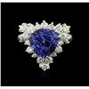 Image 1 : 14KT White Gold 4.82 ctw Tanzanite and Diamond Ring