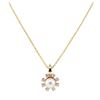 Image 1 : 0.40 ctw Diamond and Pearl Pendant with Chain - 14KT Yellow Gold