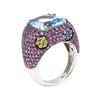 Image 4 : 18.76 ctw Colored Stone Ring - 18KT White Gold with Black Rhodium Plating