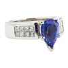 Image 1 : 3.72 ctw Tanzanite And Diamond Ring - Platinum