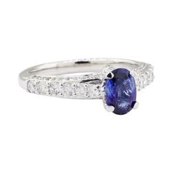 1.71 ctw Colored Stone and Diamond Ring - 18KT White Gold