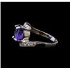 Image 3 : 6.82 ctw Tanzanite and Diamond Ring - 14KT White Gold