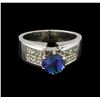 Image 2 : 14KT White Gold 1.92 ctw Tanzanite and Diamond Ring