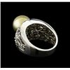 Image 3 : Tahitian Pearl and Diamond Ring - 14KT White Gold