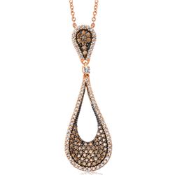 14k Rose Gold 1.18CTW Brown Diamonds and Diamond Pendant, (I1/SI3/H/Dark Brown)