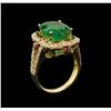 Image 4 : 14KT Yellow Gold 6.04 ctw Emerald, Ruby and Diamond Ring