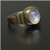 Image 2 : 14K Yellow Gold 3.50 ctw Oval Bezel Set Star Sapphire Grooved Step Ring