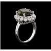 Image 3 : 6.15 ctw Green Tourmaline and Diamond Ring - 14KT White Gold