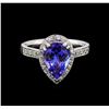 Image 2 : 2.80 ctw Tanzanite and Diamond Ring - 14KT White Gold