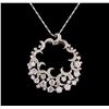 Image 2 : 14KT White Gold 3.14 ctw Diamond Pendant With Chain