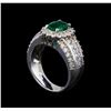 Image 4 : 14KT White Gold 1.41 ctw Emerald and Diamond Ring