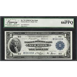 1918 $1 Federal Reserve Bank Note New York Fr.711 Legacy Gem New 66PPQ