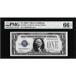 1928A $1 Funnyback Silver Certificate Note Fr.1601 PMG Gem Uncirculated 66EPQ