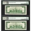 Image 2 : Lot of (2) 1950E $100 Federal Reserve Notes Chicago PMG Choice Uncirculated 64EPQ