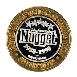 .999 Fine Silver John Ascuaga's Nugget Sparks, NV $10 Limited Edition Gaming Token