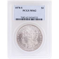 1878-S $1 Morgan Silver Dollar Coin PCGS MS62