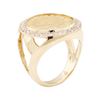 Image 4 : 14KT Yellow Gold 0.45 ctw Diamond Gold Coin Ring