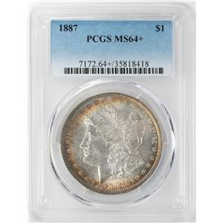 1887 $1 Morgan Silver Dollar PCGS MS64+ Nice Toning