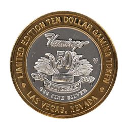 .999 Silver Flamingo Hilton Las Vegas, Nevada $10 Casino Limited Edition Gaming Token