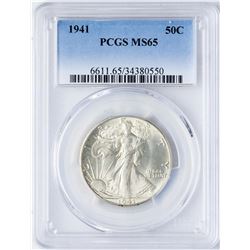1941 Walking Liberty Half Dollar Coin PCGS MS65