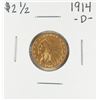Image 1 : 1914-D $2 1/2 Indian Head Quarter Eagle Gold Coin