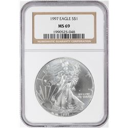 1997 $1 American Silver Eagle Coin NGC MS69