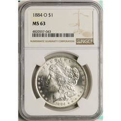 1884-O $1 Morgan Silver Dollar Coin NGC MS63