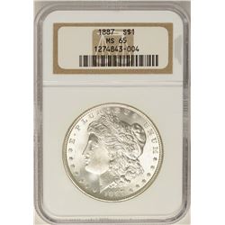 1887 $1 Morgan Silver Dollar Coin NGC MS65