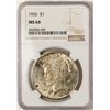 Image 1 : 1926 $1 Peace Silver Dollar Coin NGC MS64