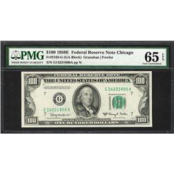 1950E $100 Federal Reserve Note Chicago Fr.2162-G PMG Gem Uncirculated 65EPQ