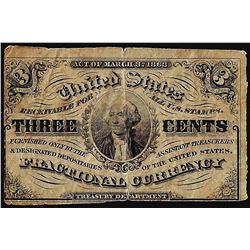 March 3, 1863 3 Cents 3rd Issue Fractional Currency Note