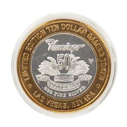 .999 Silver Flamingo Hilton Las Vegas, Nevada $10 Casino Limited Edition Gaming Token