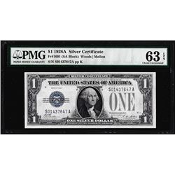 1928A $1 Funnyback Silver Certificate Note Fr.1601 PMG Choice Uncirculated 63EPQ