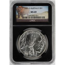 2001-D $1 Buffalo Commemorative Silver Dollar Coin NGC MS69 Black Core